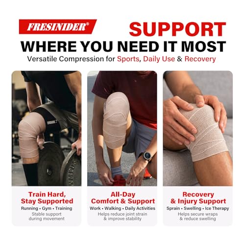 FRESINIDER Premium Elastic Bandage Wrap 3 Inch, 24 Pack, Hook and Loop | Versatile 3-Inch Cotton Compression Wrap for Ankle, Wrist and Elbow; Bulk Box for Clinics, Teams and First-Aid Stations. - color: 24 Pack X 3 Inches