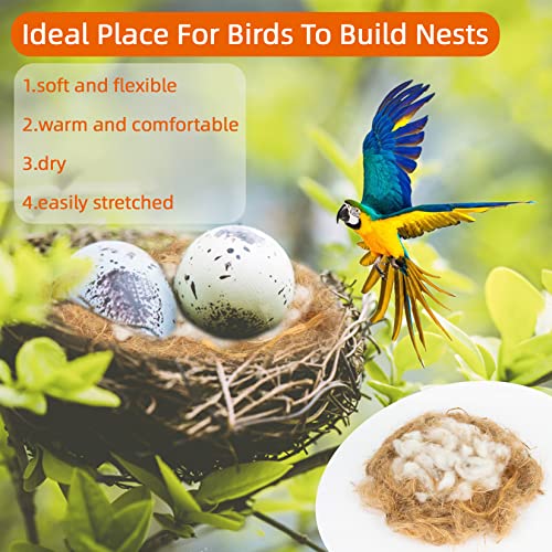 Sukh Bird Nesting Material - Bird Nest Bedding for Hummingbird Finch | Natural Nest Building Material for Parakeet Cage, Garden, Tree Trunks, DIY Bird Nests, Small Birds Supplies (2)