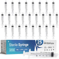 5 ml Syringe without Needle - 25 Pack of Individually Wrapped Disposable Syringes - Good for Medical, Scientific Lab, Home Use, and More - Sterile Luer Lock Syringes - style: 5 ML