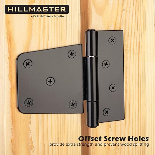 HILLMASTER 3.5 inch Heavy Duty Gate Hinges Fence Door Hinges Durable Gate Strap Hinge for Indoor Outdoor, Gate Hardware Kit for Shed, Wooden Fences, Vinyl Fence Gate, Barn Door, Garage, 6 Pack - size: 6 Pack