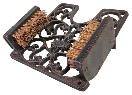 Lulu Decor, Cast Iron Boot Scraper with Brush, Antique Black