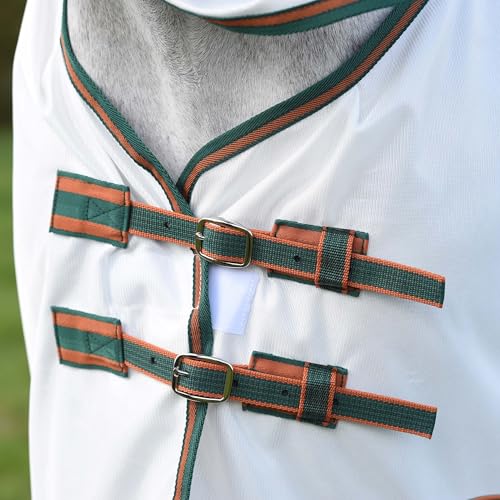 WeatherBeeta ComFiTec Tyro Mesh Combo Neck, White/Green/Burnt Orange, 69" - size: 69"