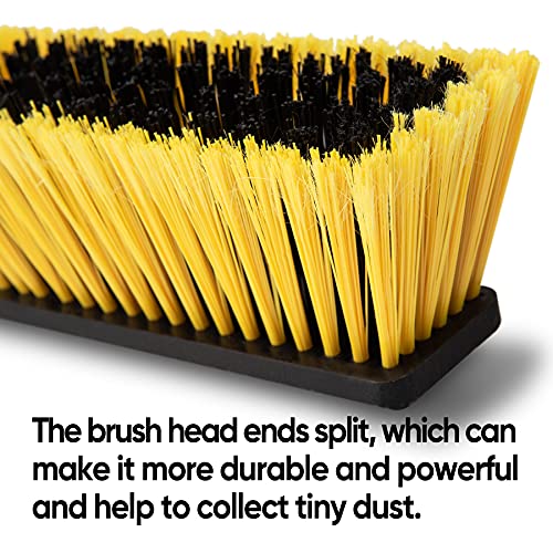 Yocada 18 Inch Push Broom Heavy-Duty Outdoor Commercial Broom Brush | Stiff Bristles for Cleaning Patio Garage Deck Concrete Wood Stone Tile Floor 65.3 inch Long