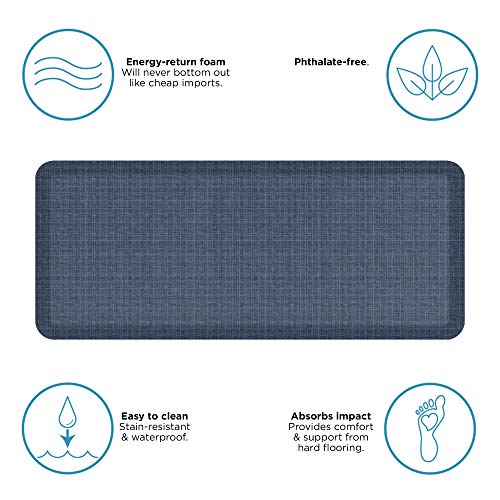 NewLife by GelPro Anti-Fatigue Designer Comfort Kitchen Floor Mat, 20x48, Tweed High Tide Stain Resistant Surface with 3/4” Thick Ergo-Foam Core for Health and Wellness - color: Tweed High Tide, size: 48"L x 20"W x 0.8"Th