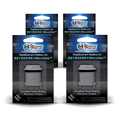 Perimeter Technologies Collar Battery 4-Pack, R21, R22, R51, Microlite | Compatible with Invisible Fence Brand R21, R22, R51 & Microlite Receivers, Long-Lasting Replacement Battery - size: 4 Pack