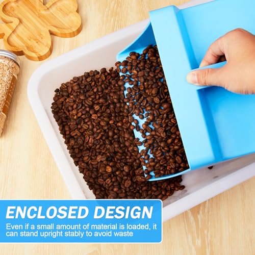 Relaxweex 2 Pcs 4 Quart Enclosed Large Feed Scoop, Blue | Heavy Duty Durable, for Ranchers, Homesteaders and Livestock Farmers - color: Blue