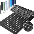 Yimobra Bathtub Mat Non Slip, 27.5"X15.5" Machine Washable Shower Floor Mat, Soft on Feet, Bathmat with Drain Holes and Suction Cups, Bathroom Essentials, Black - color: Black, size: 27.5 X 15.5 Inch
