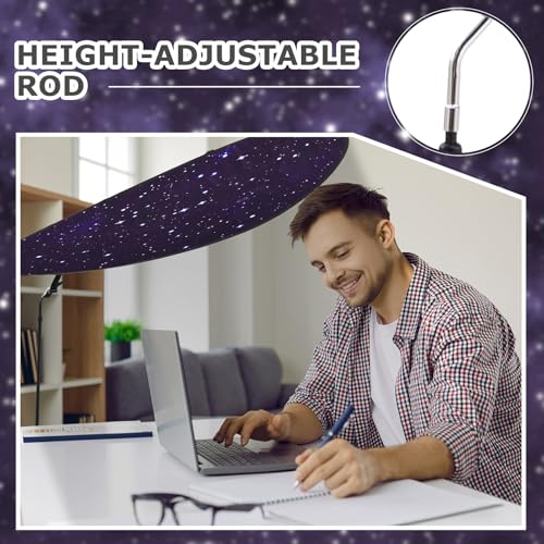 Large Adjustable Office Cubicle and Desk Shade,51'' Portable Cubicle Light Shade with Clamp Foldable Rotatable Canopy Blocks Light or Disturbance for Working Accessories(Starlit Sky) - style: Starlit Sky