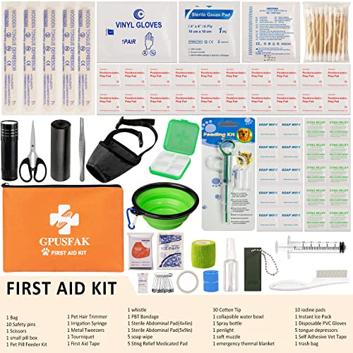 Dog First Aid Kit - Pet First Aid Kit for Dogs Pet Emergency Kit with Pets First Aid Supplies for Home Camping Hiking Traveling