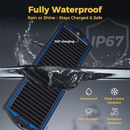 SUNAPEX 12V Solar Battery Charger Trickle Maintainer Kit for Car | Prevents Overcharging with Smart Controller | Waterproof Portable Solar Panel Kit | Fits 12V Batteries for Boats, RVs & More - size: 1.8W
