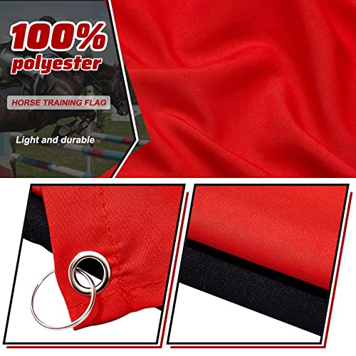 48" Horse Training Flag Horse Training Equipment with 4 Feet Replacement Flags and Telescopic Handheld Flagpoles, Red, Black