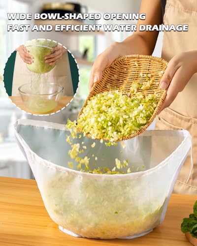 Organic Cheesecloth for Straining & Nut Milk Bag Set, 3 Pcs 3 Sizes | Reusable Fine Mesh Food Strainer Bag for Almond Milk, Yogurt, Coffee, Cheese Making, Juice & Cold Brew Filtering - color: 3 Pcs, 3 Sizes