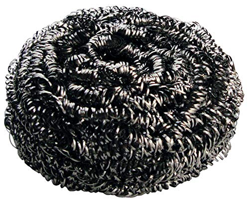 New Star Foodservice Extra Large (50 Grams) Stainless Steel Sponges Scrubbers, Set of 12