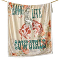 Paseo Road Indigo Hill by HiEnd Accents Rodeo Revival 54x68 Throw Blanket | Long Live Cowgirls Floral Medallion Print, Rustic Southwestern-Style Western Fleece Blanket for Camping - color: Long Live Cowgirls