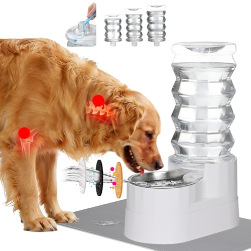 RIZZARI 8L Elevated Dog Water Dispenser: Senior Pets Filtered Hydration | Raised Stand Helps Reduce Neck Strain/Stainless Steel Bowl/Quiet Gravity-Fed Operation/for Multi-Pet Homes - color: Bright White, size: 8L
