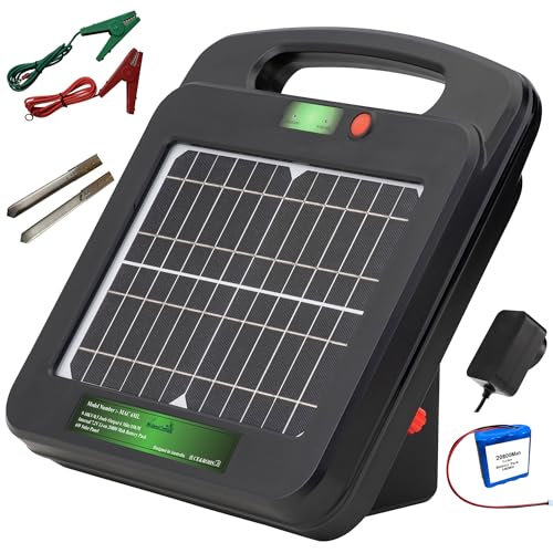 My Animal Command Solar Power Electric Fence Energizer Charger 0.5 Joules | Lithium Ion Battery, Containment, Protection, Livestock, Pet, Horses, Cattle, Sheep, Earthing rod included - size: MAC6ML 0.5 Joules