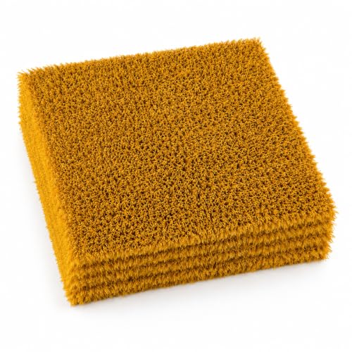 4 Pack Washable Chicken Nesting Pads, Artificial Grass Nest Box Pads for Laying Hens, Reusable Chicken Coop Nesting Mats, Soft Nesting Bedding for Chickens, 12 x 12 Inch, Brown