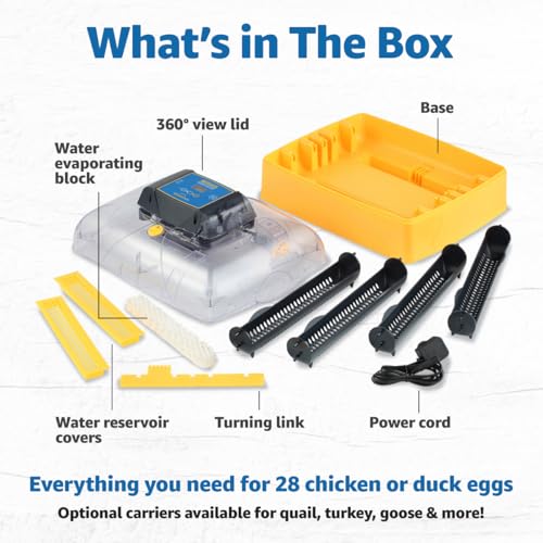 Brinsea Ovation 28 EX Egg Incubator, Humidity Control & Educational Book | 50+ years of trusted precision! Built-in automatic humidity, auto-turn & temp alarms take the stress out of hatching 28 eggs - style: With Book