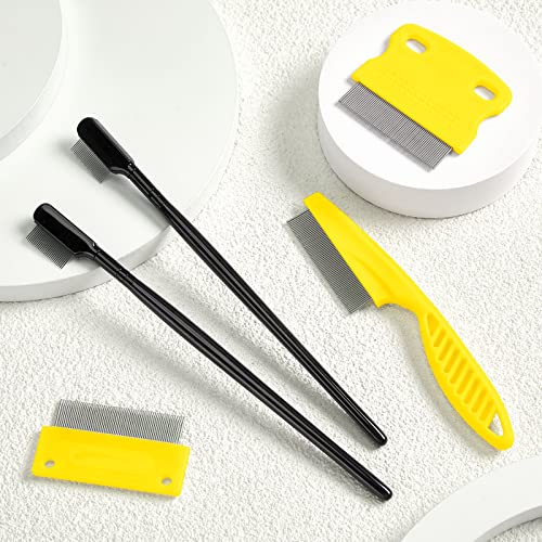 5 Pieces Dog Eye Combs Tear Stain Remover Combs Pet Grooming Comb for Small Dogs Gently Removing Eye Mucus and Crust (Yellow, Black) - color: Black,Yellow