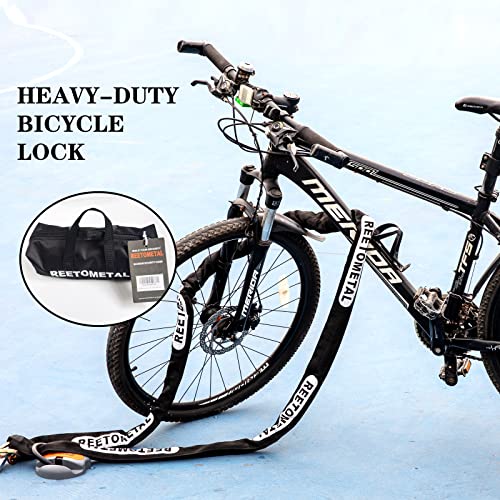 Heavy Duty Security Chain, 6 Foot x 3/8" Thick | Hardened Steel, Cut Proof, Anti-Theft Lock Chain, For Motorcycles, Bicycles, ATVs, Trailers, Containers - size: 6ft chain without lock