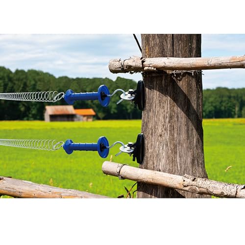 5 Pack Electric Fence Gate Kit, with Spring Gate Handle, 2 Anchor Insulators and 23 Feet Tension Big Spring，for Electric Fence Gate Livestock Fence Agricultural Fencing and Pasture - style: PK5 Spring Gate Kit