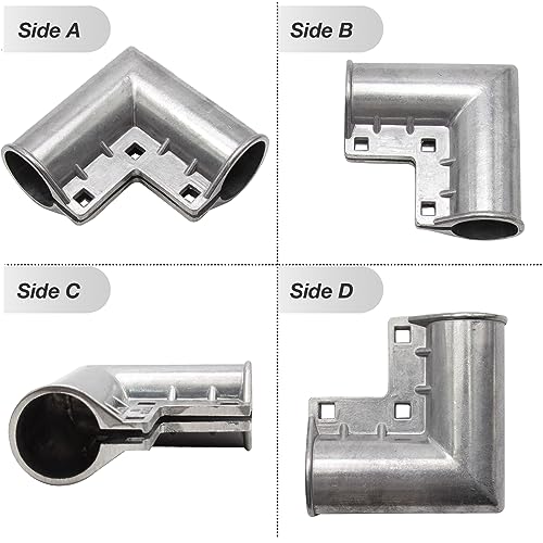 MDEOOSKY 4pcs Chain Link Fence Gate Corners Chain Link Gate Hardware Chain Link Fence Parts with 12pcs Bolts, Replacement for 1 3/8" X 1 3/8" Outdoor Diameter Pipe