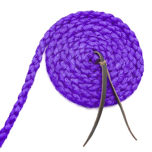Jeffers Equine Braided Mule Tape Halter with 10' Detachable Lead Rope Set for Horses, 14 to 18 Hands - Stylish Design with Adjustable Poll Strap, Easy to Use Western Tack - Purple - color: Purple