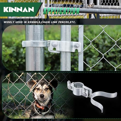 KINNAN 1-3/8" x 1-3/8" Chain Link Fence Gate Latch, Chain Link Parts with Padlock Hole, Galvanized Fence Latch Lock for Fence Gate Frames,Mount to Gate Post - size: 1-3/8" X 1-3/8"