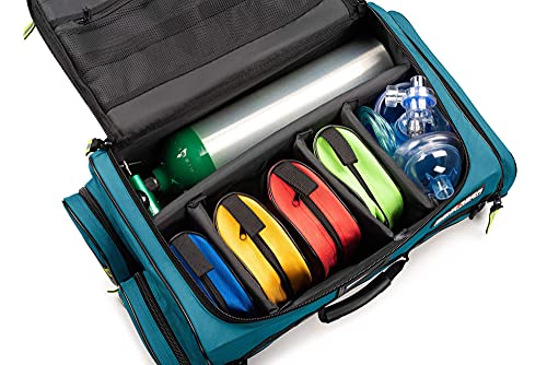 Scherber Fully-Stocked Premium First Responder Bag | HSA/FSA Approved | Large Pro EMT/EMS Trauma, Bleeding & Oxygen Medical Kit | CAT Tourniquet, HyFin Chest Seal & 250+ First Aid Supplies (Blue) - color: Blue