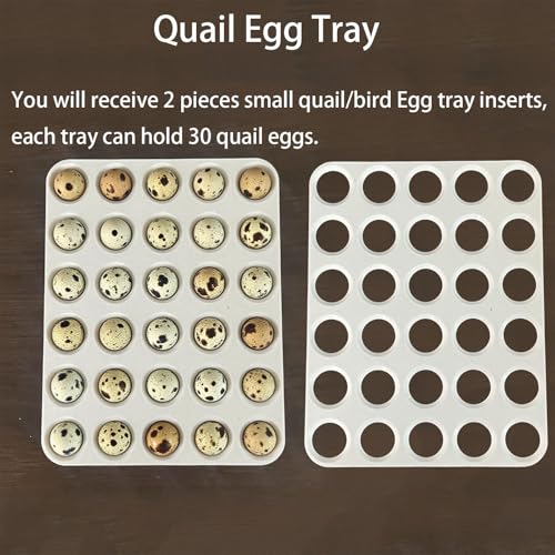 2 PCS Small Quail/Bird Egg Trays, Quail Egg Container, Quail Egg Tray Inserts Compatible with Dollar General's Fresh Start Refrigerator Storage Bin (Clear Plastic Tray not Included