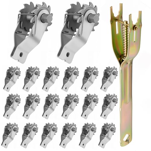 Electric Fence Wire Strainer, Heavy Duty Inline Wire Tensioner, Wire Ratchet Tensioner for Electric Fence, Farm Fence (20 pcs Wire Tensioner + Handle) - style: 20 pcs + Handle