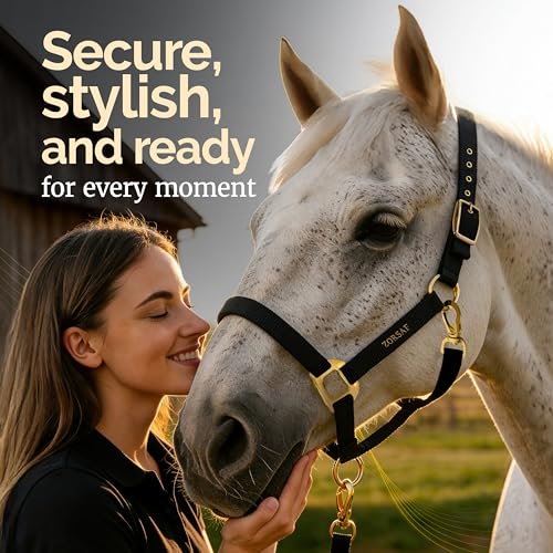 Black Nylon Horse Halter – Non Adjustable – Durable Horse Tack for Everyday Use – Stylish Horse Stuff – Perfect for Horse Lovers.