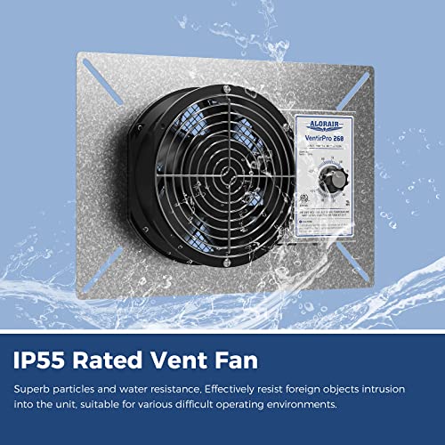 ALORAIR 260CFM Crawl Space Ventilator Fan with Humidistat & Thermostat | 6.7 Inch Basement Vent Fan with Freeze Protection, IP-55 Rated Isolation Mesh for Crawlspace, Garage, Attic, Exhaust - size: Small