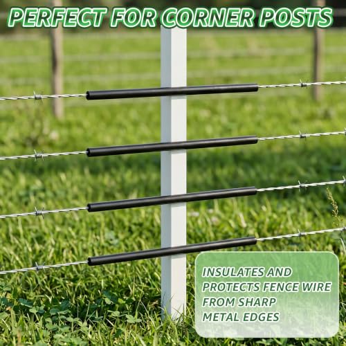 30 PCS Electric Fence Insulator Tubing, Fits 12-1/2 Gauge Wire, Cut-to-Size PE Insulation Tube for Corner Post and Fence End, Simple to Install