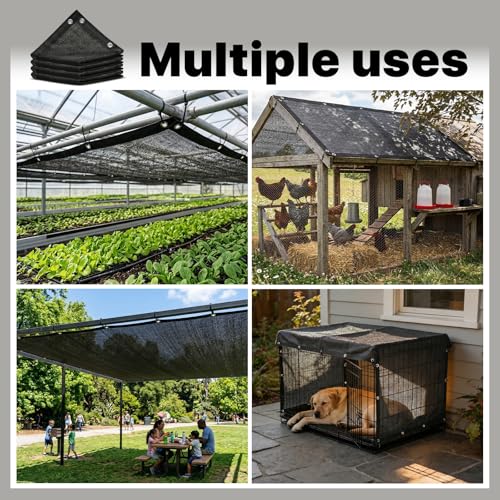 Amgo 70% Shade Fabric 20FT x 30FT Black Sun Shade Mesh, Black Sun Shade Netting with HDPE Material and Heavy Duty Grommets Shade for Greenhouse, Garden, Patio Plants, Pergola (We Make Custom Size) - color: Black, size: 2 0' x 3 0'