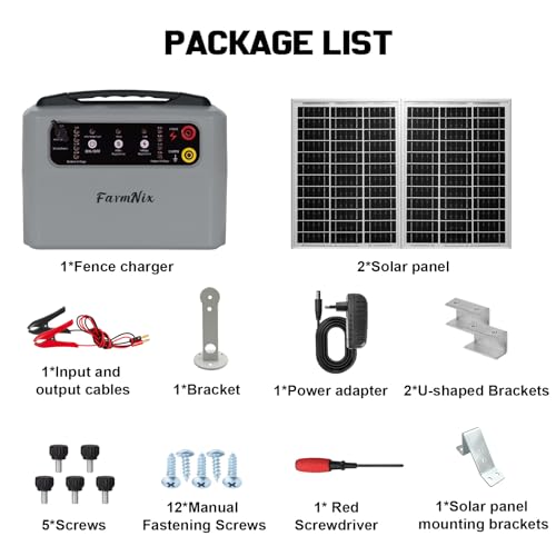 6-12KV Adjustable Output 30 Miles 1.5J Solar Electric Fence Charger | SEF-02, High-Efficiency 15W Solar Panel for Livestock, Farms & Remote Pastures, 12V 7Ah Battery, 24H Uninterrupted Protection - color: Gray
