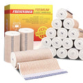 FRESINIDER Premium Elastic Bandage Wrap 4 Inch, 18 Pack, Hook and Loop | All-Purpose 4-Inch Cotton Compression Wrap for Knee, Calf and Elbow; Bulk Box for Clinics, Teams and First-Aid Stations. - color: 18 Pack X 4 Inches