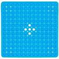 ENKOSI Non-Slip Square Shower Mat 21 x 21 inch – Anti-Slip PVC Bath Mat for Inside Shower Stalls – Durable Shower Floor Mat with Suction Cups and Drain Holes (21x21 Clear Blue) - color: Clear Blue