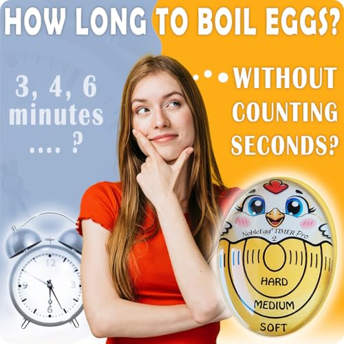 Nobleegg Egg Timer Pro2 Boiler Hard Medium Soft Boiled Eggs Changes Color Yellow Certified - color: Yellow