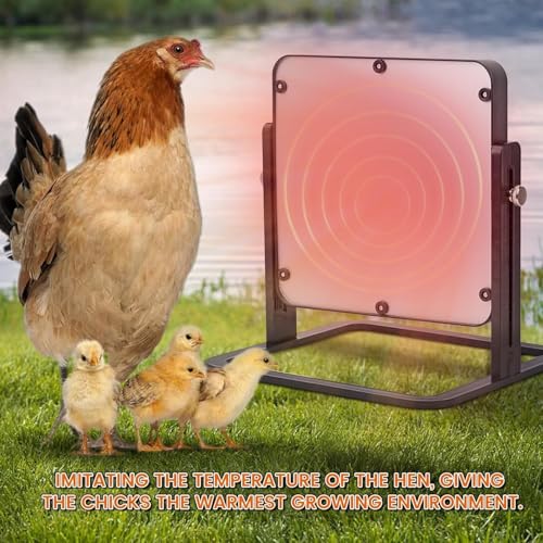 Brooder Plate for Chicks, 10"X10" Chick Brooder Heater Plate with Adjustable Temp, Height & Angle, Brooder Heating Plate for 15 Chicks, Ducklings, Goslings, Quails and Other Small Poultry