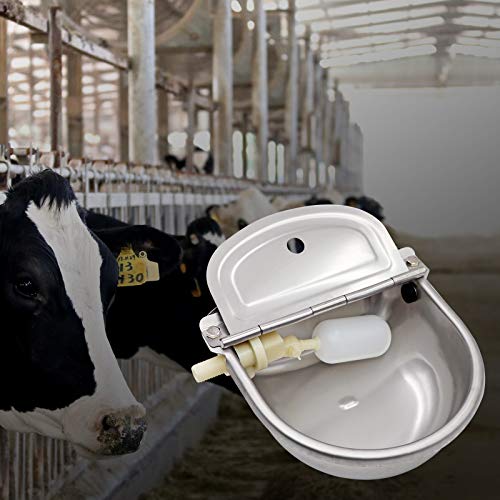 Automatic Water Dispenser for Dogs,Automatic Chicken Waterer,Outdoor Dog Water Feeder,304 Stainless Steel Water Bowl with Plastic Float Valve