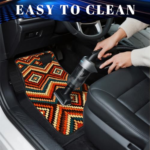 Boho Car Floor Mats Aztec Geometric Chevron Diamond Southwest Carpet Front Rear Carpets Mat Decorative Car Floor Carpets Non-Slip Auto Car Accessories Universal Fit Car Accessories for Truck - color: Boho