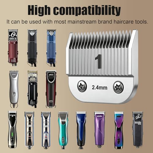 1# Replacement Ceramic Blades,Compatible with Oster 76,Andis AGC,Wahl KM10 | 2.4mm(3/32") Cutting Length,size 1 - color: Size 1