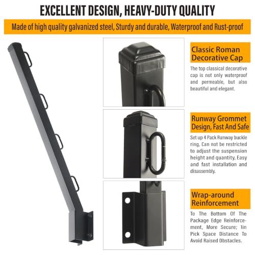 8-Pack Angle 25° Fence Post Extender, 23.5" Fence Barbed Wire Extend Arm，for Outdoor Fences to Increase Height, Protect Privacy and Pets Jumping Off (8, 23.5in-25°Angles - Wood Post) - size: 23.5in-25°Angles - Wood Post