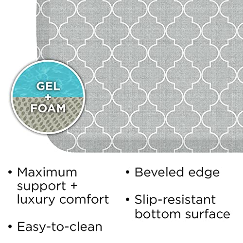 GelPro Elite Trellis Light Grey Kitchen Comfort Mat, 20" x 36 - color: Trellis Light Grey, size: 36"L x 20"W x 0.8"Th