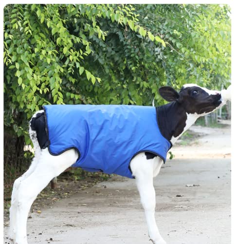 Calf Blanket Warm Clothes Goat Blankets for Winter Keep Calves, Goats, Dogs, Foal, Donkey Warming Thickened Belly Protection Windproof Large Size Blue