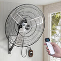 Amico 30 Inch Industrial Wall Mounted Fan with Remote | DC Motor, 8 Speeds, High Velocity, Commercial Shop Fan with Timer for Patio, Warehouse - size: 30 inch