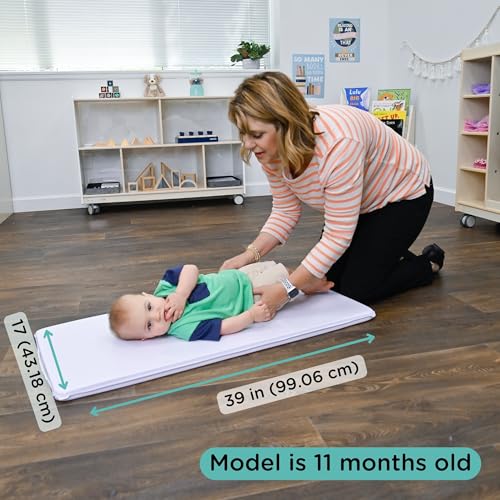 Children's Factory Vinyl Changing Pad with Waterproof Seams, 39" x 17" Pad | Wipeable Baby Changing Pad, Easy to Clean Portable Changing Pad, Changing Table Pads for Parents, Preschools and Daycares