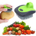 Vegetable Brush Carrot Potato Scrubber Soft Silicone and Hard Side Fruit Cleaning Tools for Delicate or Tough-Skinned Vegetables Brush