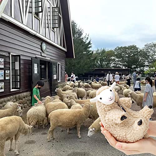 Furvana Shaved Sheep Stuffed Animal | Sheep Plush Toy , Cute Plushie for Girls , Sleeping Pet Buddy, Lamb Stuffed Animal Birthday Gifts for Kids Christmas
